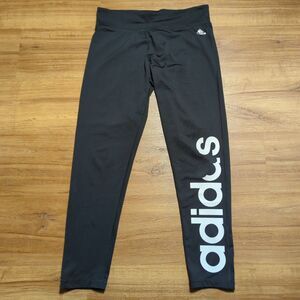 Adidas Climalite Leggings Children Large 16-18 Logo Active Athleisure Casual